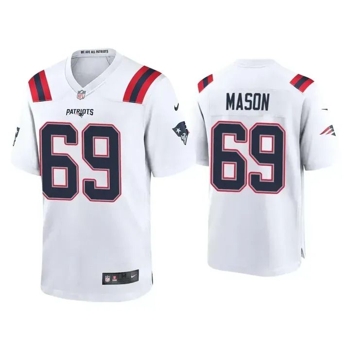 Men New England Patriots 69 Shaq Mason Nike White Game NFL Jersey